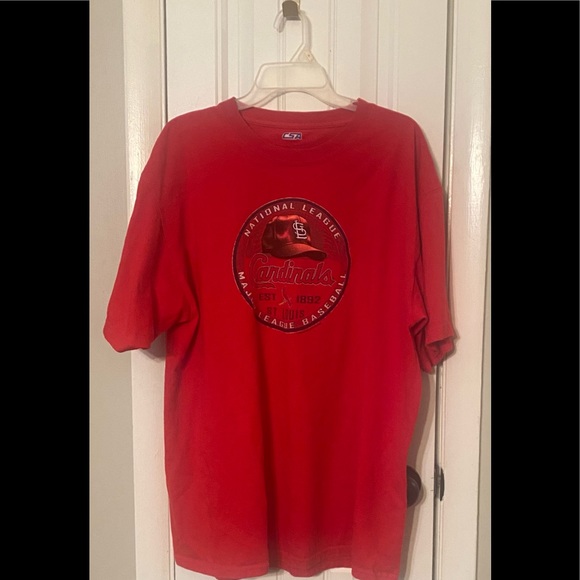 Red Mens Cardinals Baseball shirt